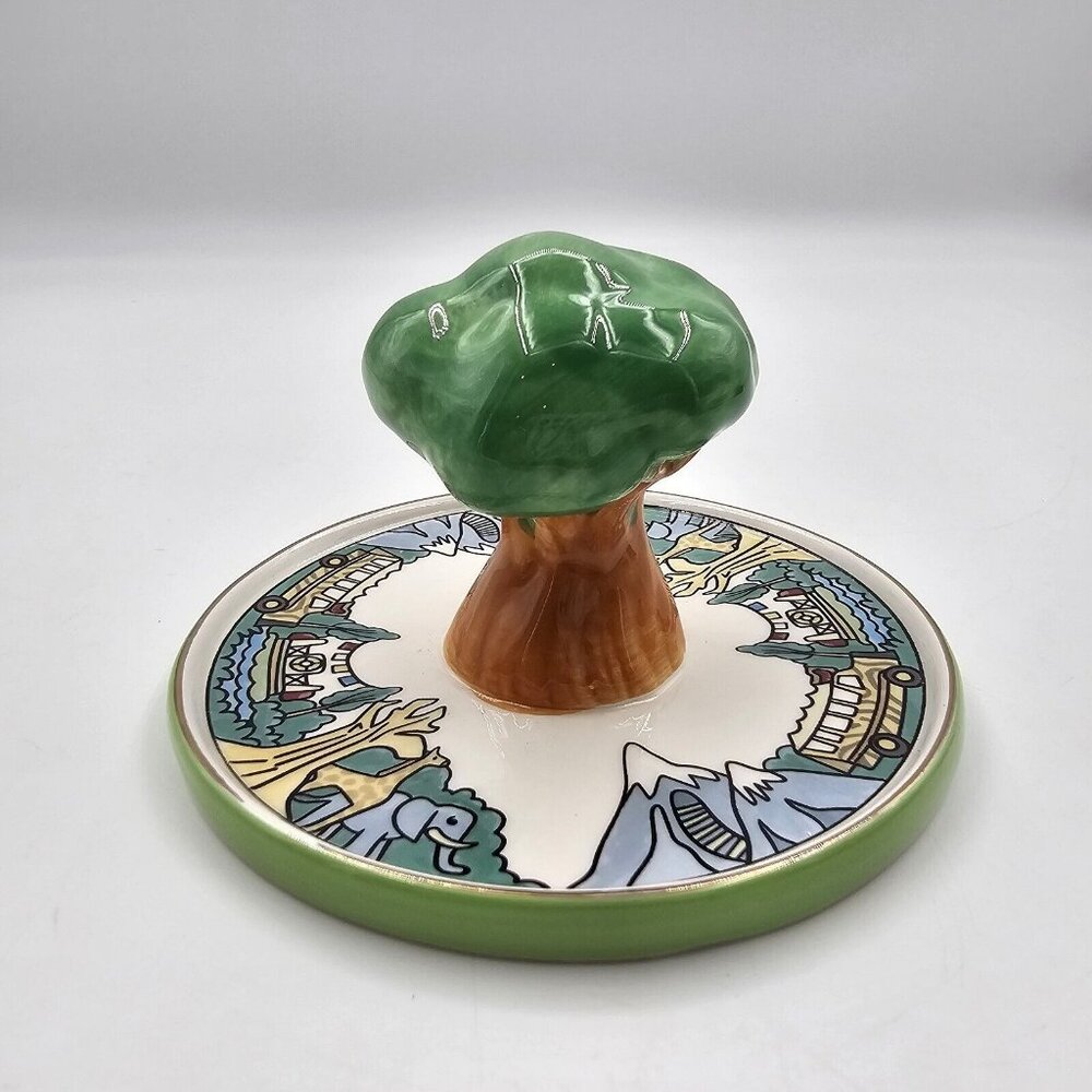 Disney Parks Animal Kingdom Tree of Life Trinket Dish Tray Ceramic Green 3.25 in - Picture 2 of 8